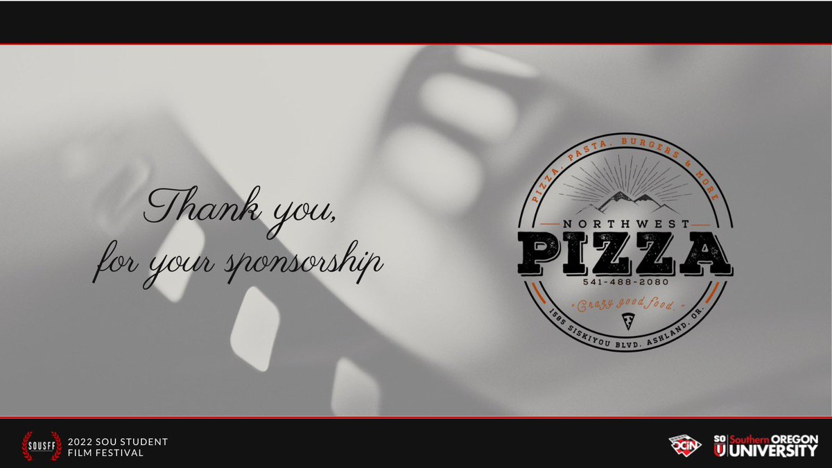 Sponsorship announcement!

Thank you so much to <a href="/Vimeo/">Vimeo</a>, <a href="/osfashland/">Oregon Shakespeare Festival</a>, Omar’s Restaurant, and Northwest Pizza for your generous donations to the festival this year. Join us on June 1st to find out which filmmakers will go home with some amazing prizes!