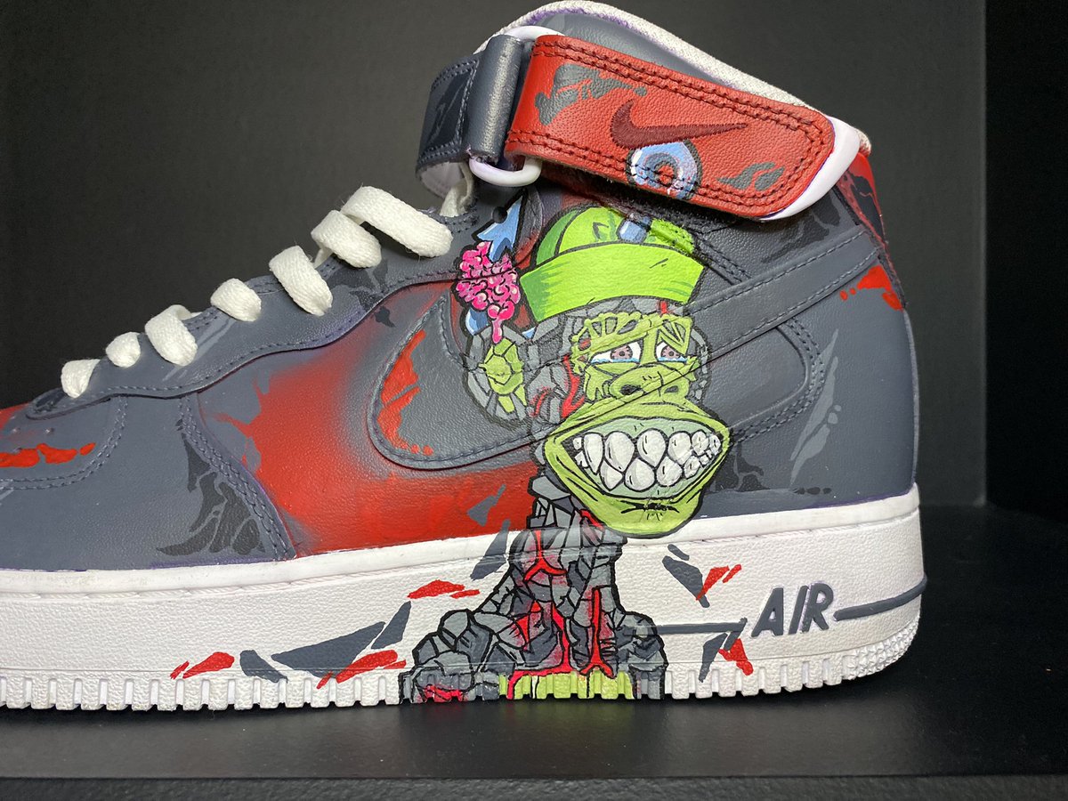Sonz1_'s tweet photo. These are some fresh Kicks @Cherryd_1 & I created for a cool @BoredApeYC owner.
Thanks @17ikoola
#BAYC #MAYC #Nike #AF1 #Freshkicks #Sonz1 #Cherryd https://t.co/7uCvwieRPD