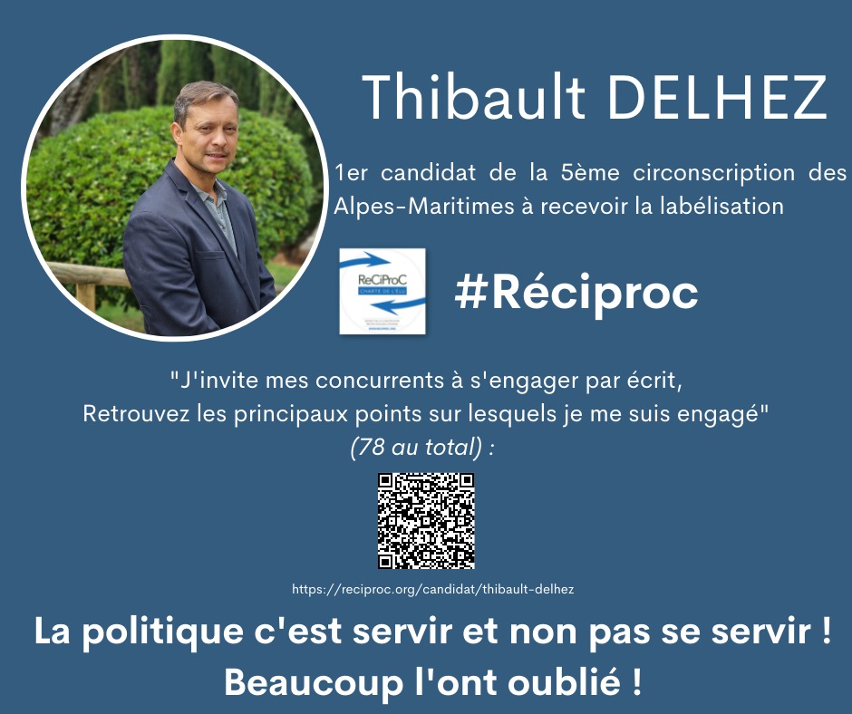 TDelhez's tweet photo. Pour vous informer que je viens de recevoir la labélisation, #Reciproc, je suis le premier candidat de la #5èmecircoAM à l'obtenir ! J'invite mes concurrents à s'engager par écrit ! @C_Dintorni @_CedricVELLA
@marinebrenier
@dupontaignan @MissGasi @Nice_Matin @FrankKhalifa_Dr https://t.co/OvHUQTkTvq