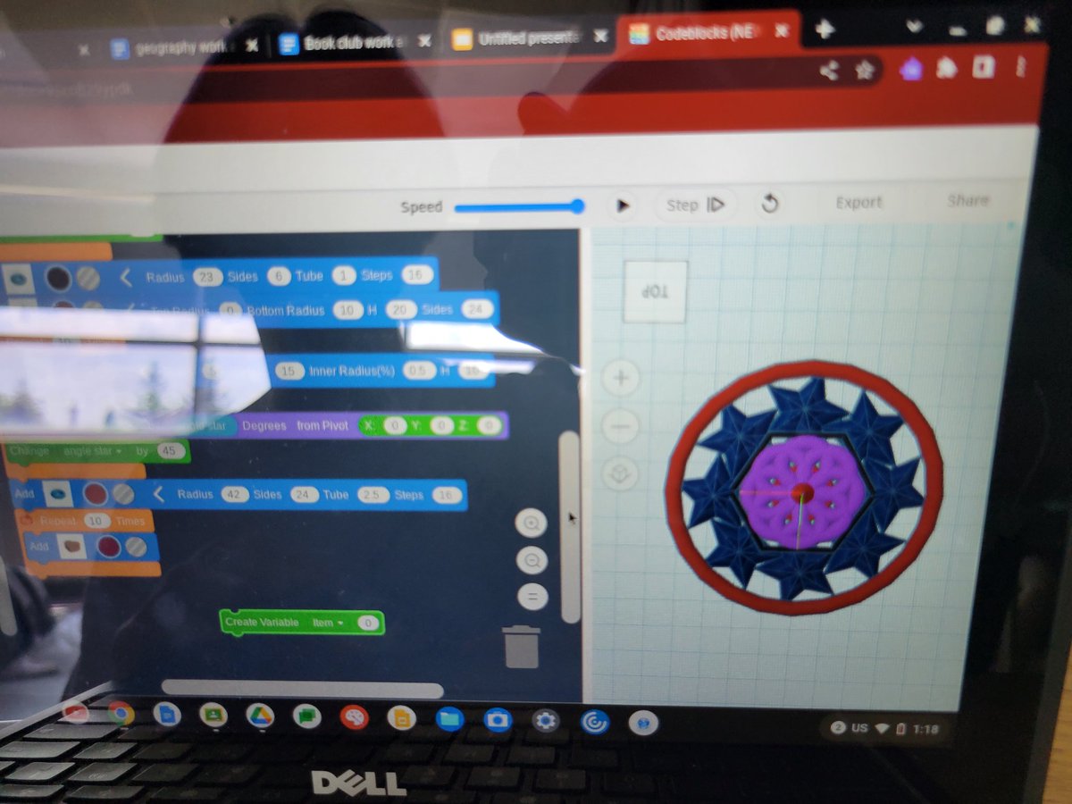 Intermediates <a href="/FCT_DPCDSB/">Father Clair Tipping</a> tinkering away today. They created mandalas using the coding blocks in <a href="/tinkercad/">Tinkercad</a> and practiced mindfulness all in one! <a href="/DpExperiential/">Experiential Learning @DPCDSB</a> #dpguidance #dpegelt