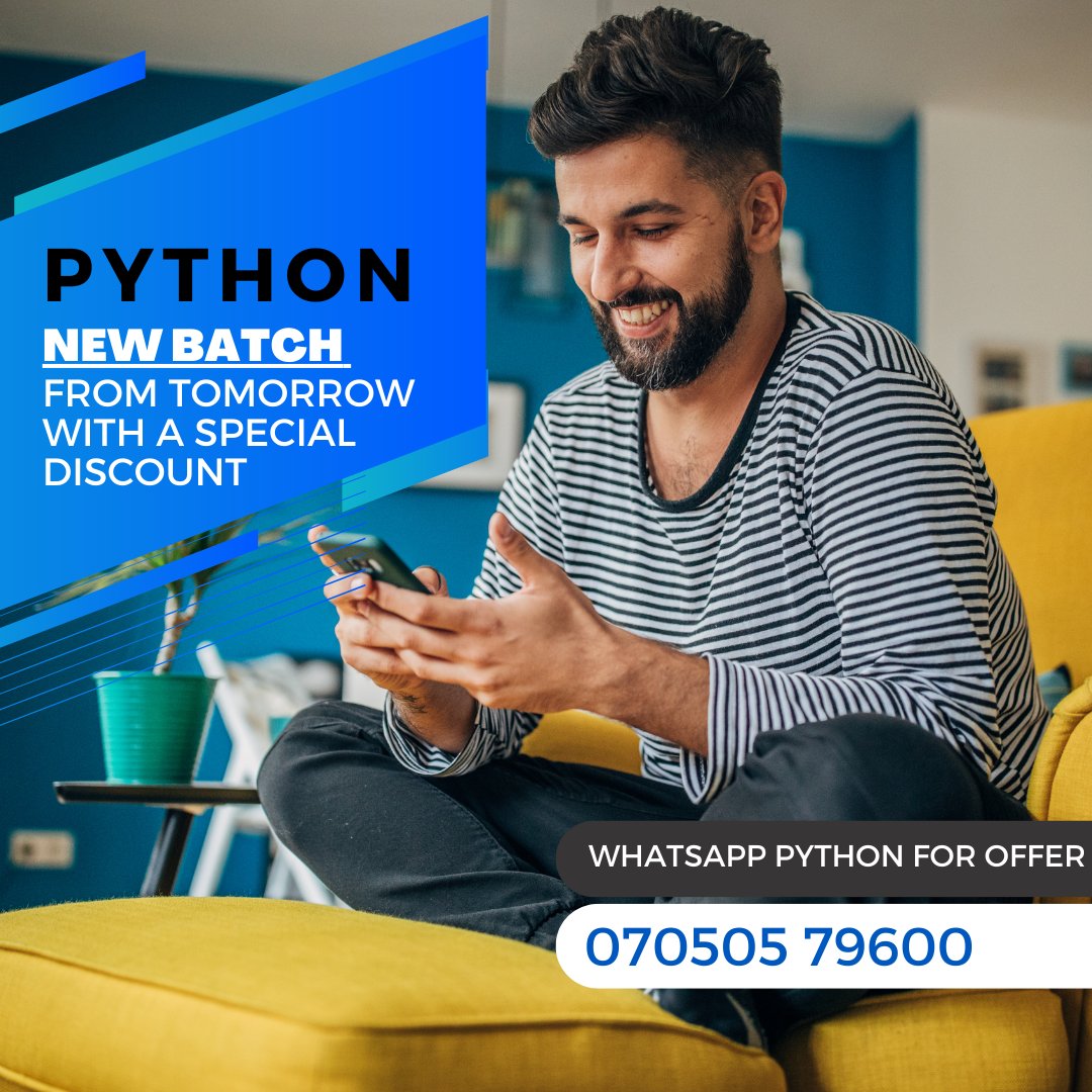 hubnettechs's tweet image. Python New Batch from Tomorrow
#python #pythonnewbatch  #pythoncourse