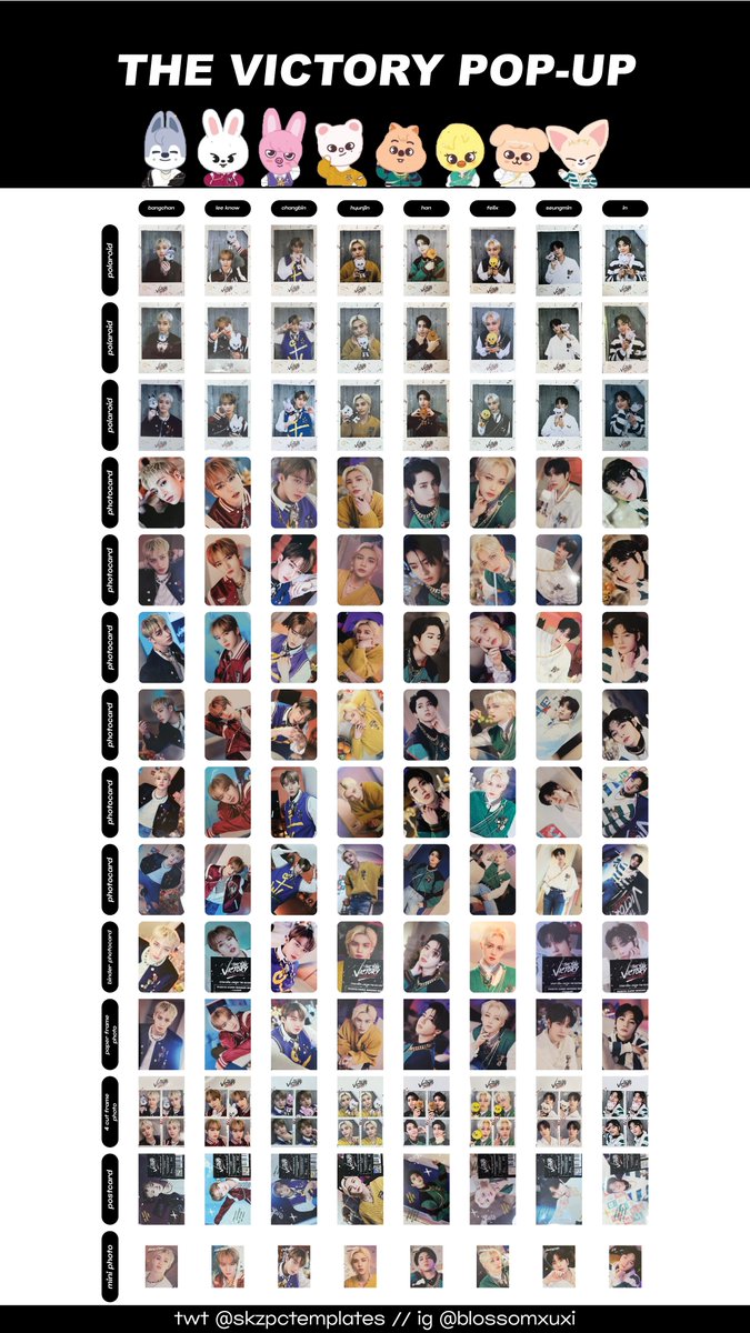 stray kids the victory pop-up store photocard template / wishlist