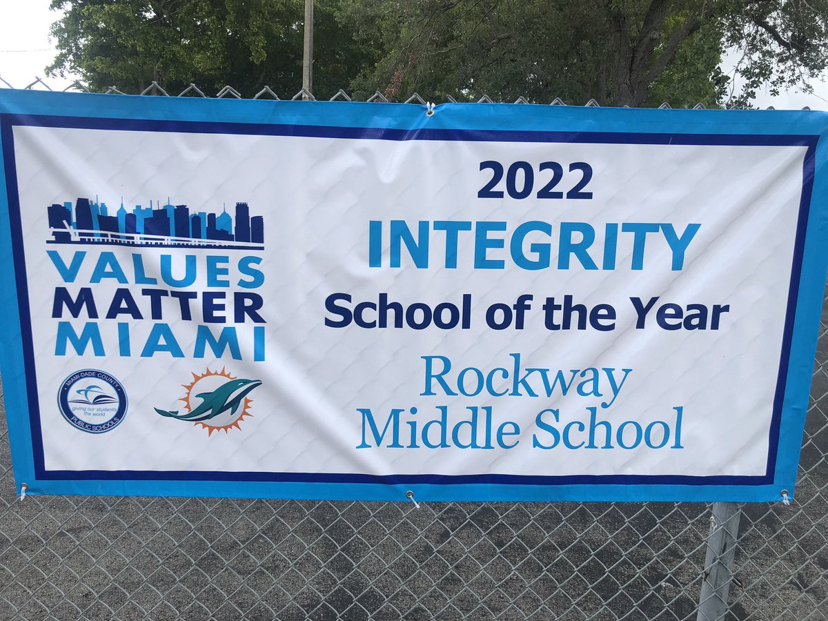 eugeniogant's tweet photo. We’re celebrating at Rockway Middle School being named the 2022 #ValuesMatterMiami Integrity School of the Year! A special shout out to our Agents of Change Student Leaderships Team and Student Engagement Manager, @SHAQ. #WeAreRockway @SuptDotres @MjLewis13 @FinsOffTheField https://t.co/7Vefp6vM75