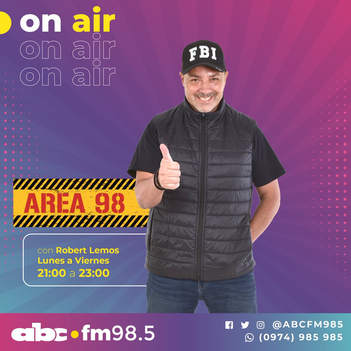 Romance985's tweet photo. 🟡ON AIR
😈Tus noches no serán iguales con #Area98.
🤘 @RobertLemos1 te acompaña hasta las 23 hs con buenas historias y una playlist increíble.
98.5 FM🎧 Solo Éxitos
📲https://t.co/ZH6HDzQAie https://t.co/JulqtHdmz4