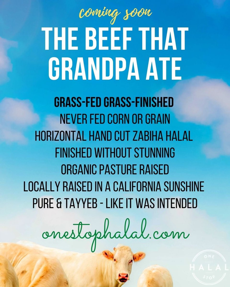 onestophalal's tweet photo. Grass-fed Grass-finished beef is coming soon at https://t.co/alDY6cX4jl, InshaAllah. First 100 people to get Free Grass-Fed Ground Beef on their order. Signup here: https://t.co/qzFkcrDJyG

#steak #meat #meatlover #steakhouse #beef #onlinebutchery #ordermeatonline #grassfed https://t.co/ZuHf0D7YCS