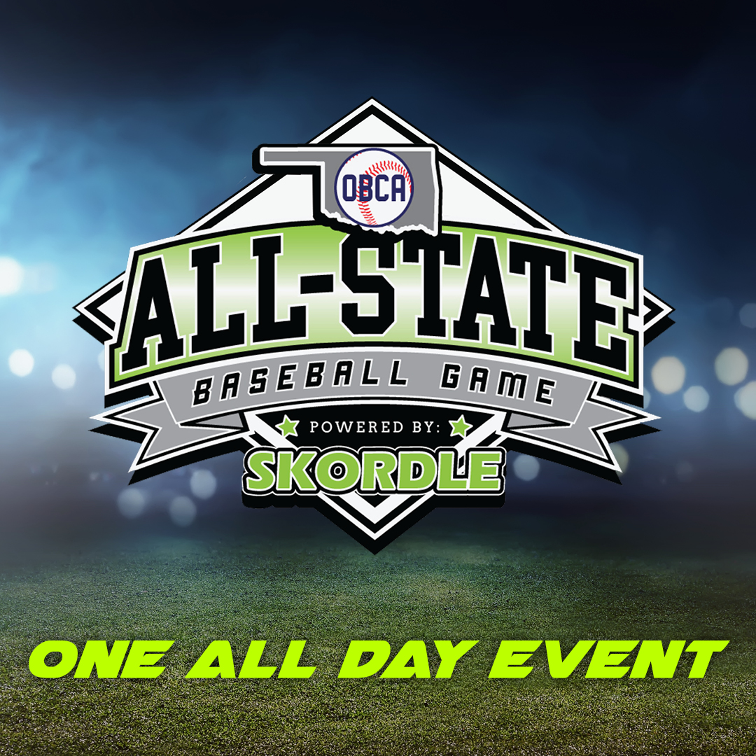 The @OBCA2018 All-State Games are Sunday at David Allen Ballpark in Enid. Small-school game at 1 p.m. Middle-sized schools at 4. Large schools at 7. Watch live on Skordle.com or the app. Tom Nelson on the call for the first 2 & @PlayByPlayGuy1 the finale. #okpreps