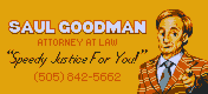 ConkerPixels's tweet photo. It's all good, man!

Using the #BUTTER10 from @BadPalettes 

#BetterCallSaul #pixelart https://t.co/RDOpmGQoDT
