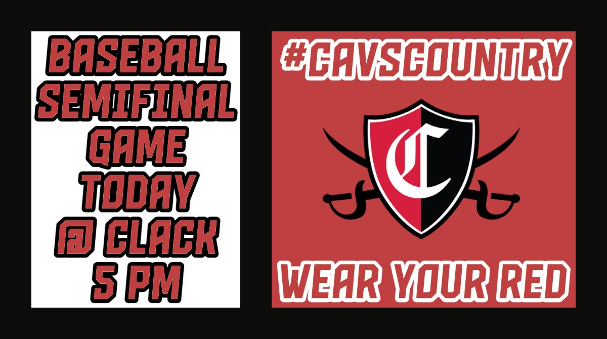 The DUDES of @ClackamasB are competing today! Wear your red and support #CavsCountry in the OSAA Semifinal matchup against Canby HS. #GoCavs