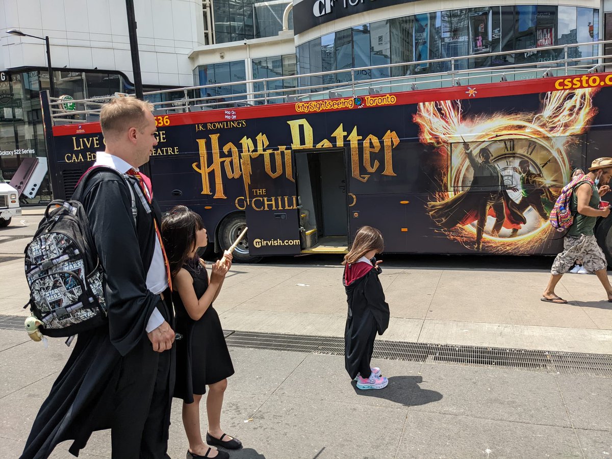 Tav888's tweet photo. At #CursedChildDayTO , daughter was disappointed signs taken down at 115 https://t.co/pIrPd4vdPT