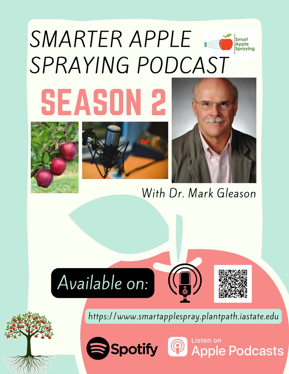 NEW EPISODES of the Smart(er) Apple Spraying podcast series, with Dr. Gleason - our project's PI.
Access the new episodes here: smartapplespray.plantpath.iastate.edu/smarter-apple-…
Spotify: open.spotify.com/show/4vTKMZQvs…
Apple podcasts: podcasts.apple.com/us/podcast/sma…
<a href="/ISU_IPM/">Iowa State Plant Protection</a> <a href="/ncipmc/">North Central IPM Center</a> <a href="/OSUPlantPath/">OhioStatePlantPath</a> <a href="/PlantPathISU/">ISU Plant Pathology</a> <a href="/Jgonzacu/">José González</a>