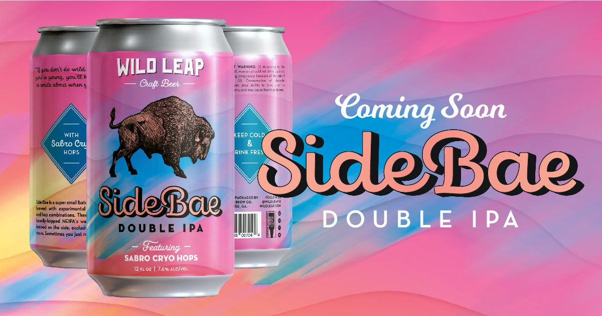 wildleap's tweet photo. 🚨NEW BEER ALERT🚨 - Side Bae Double IPA featuring Sabro Cryo Hops (7.6% ABV). Look for these in your favorite GA retailers and at the taproom next week!

#wildleap #gacraftbrew #sidebae #ipa #gabrewery #gabeer #newrelease https://t.co/Y56VeKIrWL