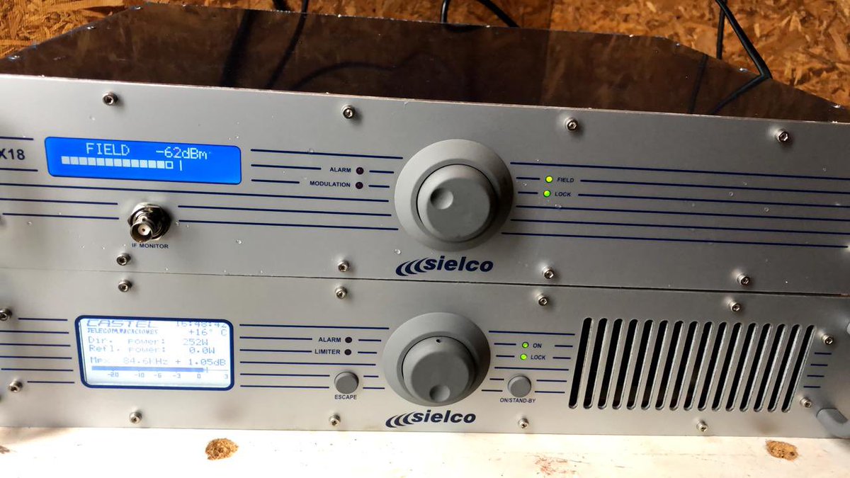 CastelBroadcast's tweet photo. Tenemos nuevo stock de Transmisores Sielco, disponible en 300, 700 watts y 1 kws además disponibles  Transmisores y receptores de enlace. Consulta por el tuyo en ventas@castel.cl

Equipamiento en terreno Tx 300 watts y RX enlace #Castel #Broadcast #Sielco #Radio https://t.co/lFo50nSRlG