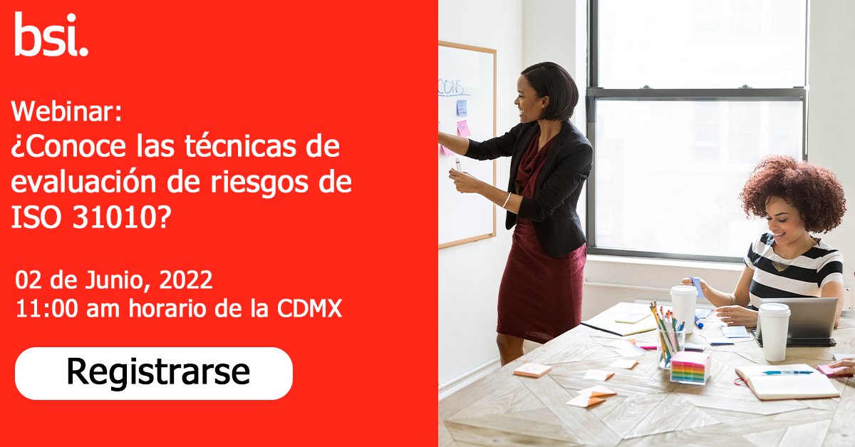 BSI_Mexico's tweet photo. #Webinar

Quedan muy pocas horas para que dé inicio nuestro webinar. No se pierda la oportunidad de conocer las técnicas de evaluación de riesgos más eficaces para las organizaciones: https://t.co/yAlJn3rm07

#Riesgos #ISO31000 #ISO31010 #Negocios https://t.co/9fWelvNCkS