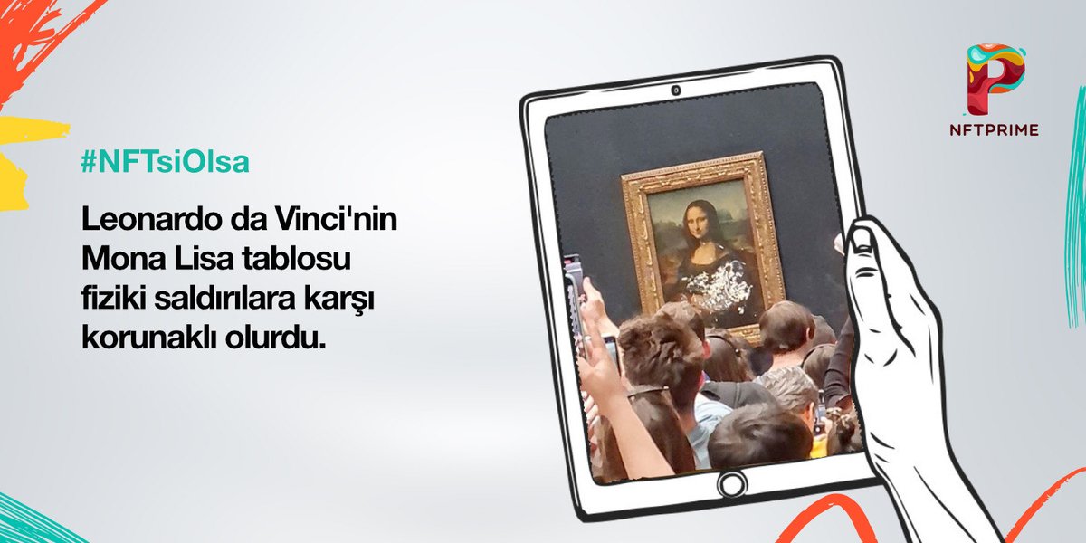 nftprimecom's tweet image. Kılık değiştiren biri, Leonardo da Vinci’nin Louvre Müzesi’nde sergilenen meşhur tablosu Mona Lisa’ya pasta ile saldırdı. 
O dönemde #NFT mümkün olsaydı, Mona Lisa NFT’si blokzincir teknolojisiyle korunabilirdi.

#NFTsiOlsa #NFTPrime #monalisa #MonaLisaCake