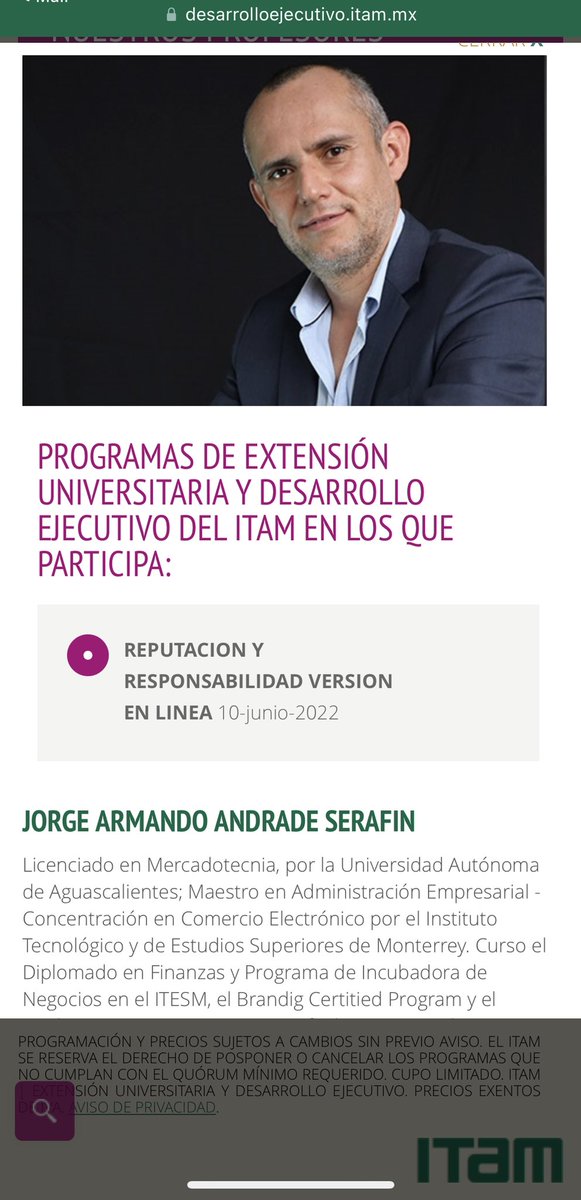 jorge_andrade's tweet photo. Amigas y amigos... en unos meses estaré impartiendo el Curso "Reputación Digital" para el Diplomado 2022 del @ITAM_mx 

Échenle un ojo aquí 🎓👉 https://t.co/FPoNhPhtdQ https://t.co/wHvORqjfnb