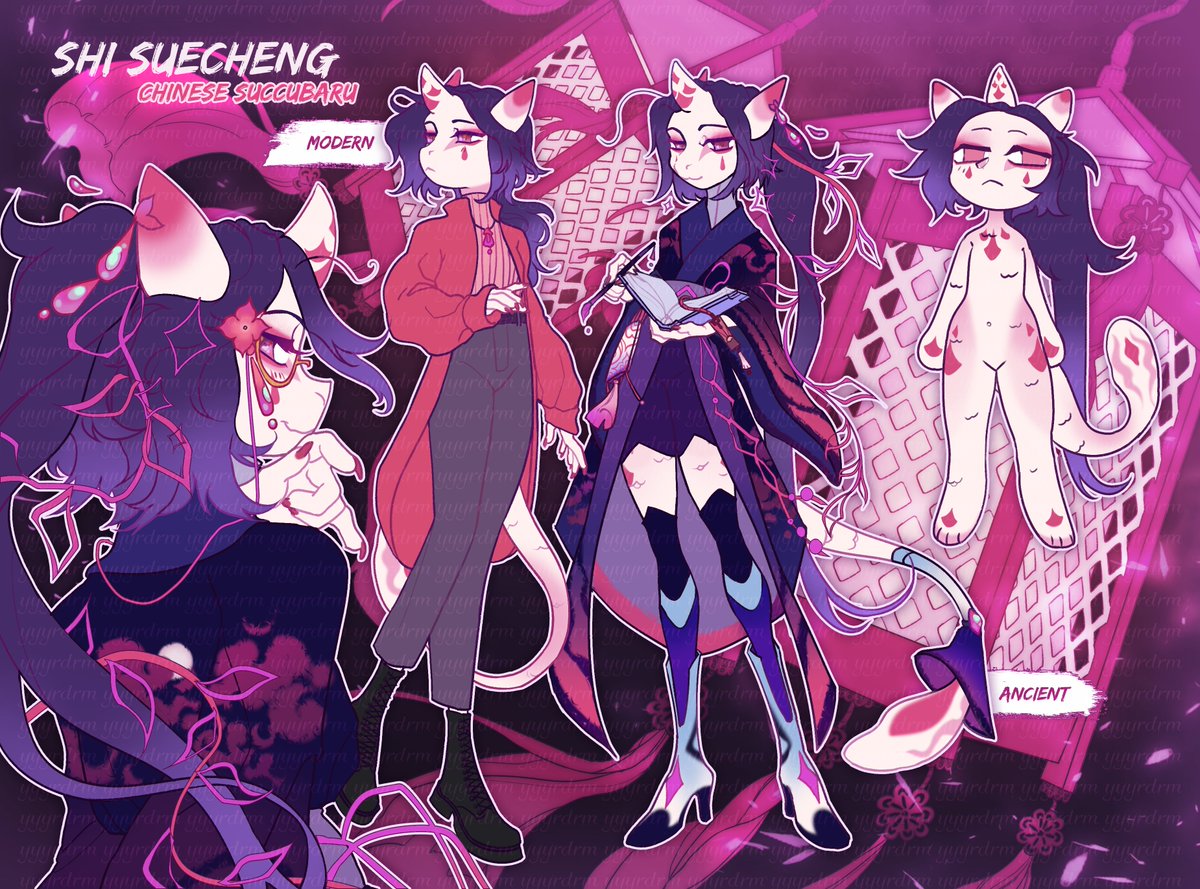 a while ago a good friend of mine commissioned a reference of his succubaru character. I'm sooo in love with the result!!!!!!! >:3