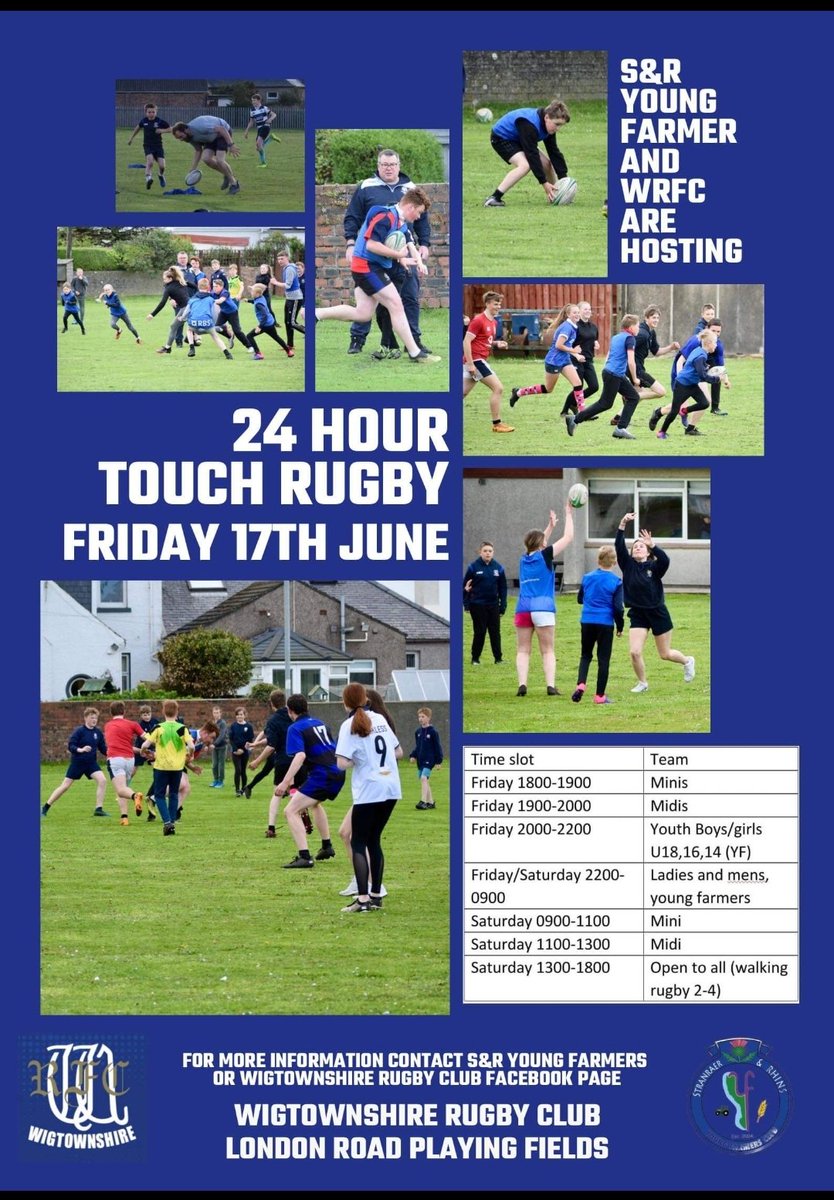 Who fancies joining in for our 24 hour Centenary touch rugby event. Sure to be good fun for all!!!
<a href="/JessBroatch/">JessicaIBroatch</a> <a href="/jengriffin2018/">Jennifer Griffin</a> <a href="/Scotlandteam/">Scottish Rugby</a>