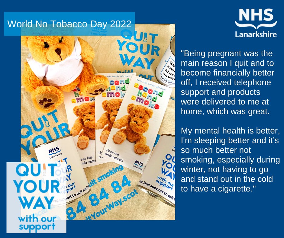 If you’re considering quitting smoking this #WorldNoTobaccoDay it’s not something you have to do on your own. 

There are a variety of free NHS Lanarkshire stop smoking options. Their helpful and friendly advisers will support you every step of the way!
ow.ly/mJqE50JjoKO