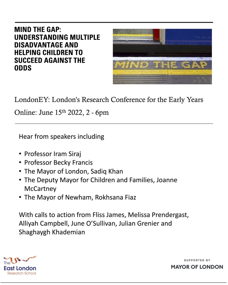 juliangrenier's tweet image. Sign-up now for #LondonED - London’s Research Conference for the Early Years.
 
Online 
15 June 2-6pm 

Organised by @elresearchsch and supported by @MayorofLondon 

#ResearchSchoolNetwork

Free to attend

Sign up here: researchschool.org.uk/eastlondon/eve…