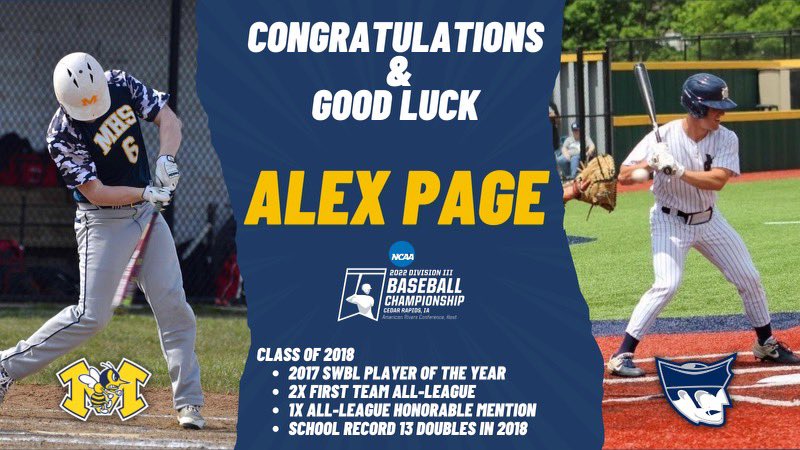 MonroeBaseball_'s tweet photo. Congratulations to Hornet Alum Alex Page, as he and his Pioneer teammates of Marietta College are headed to Cedar Rapids, IA for the Division III College World Series!!!
@alexpagej @EttaExpress_MC https://t.co/l67J6Fa5u1