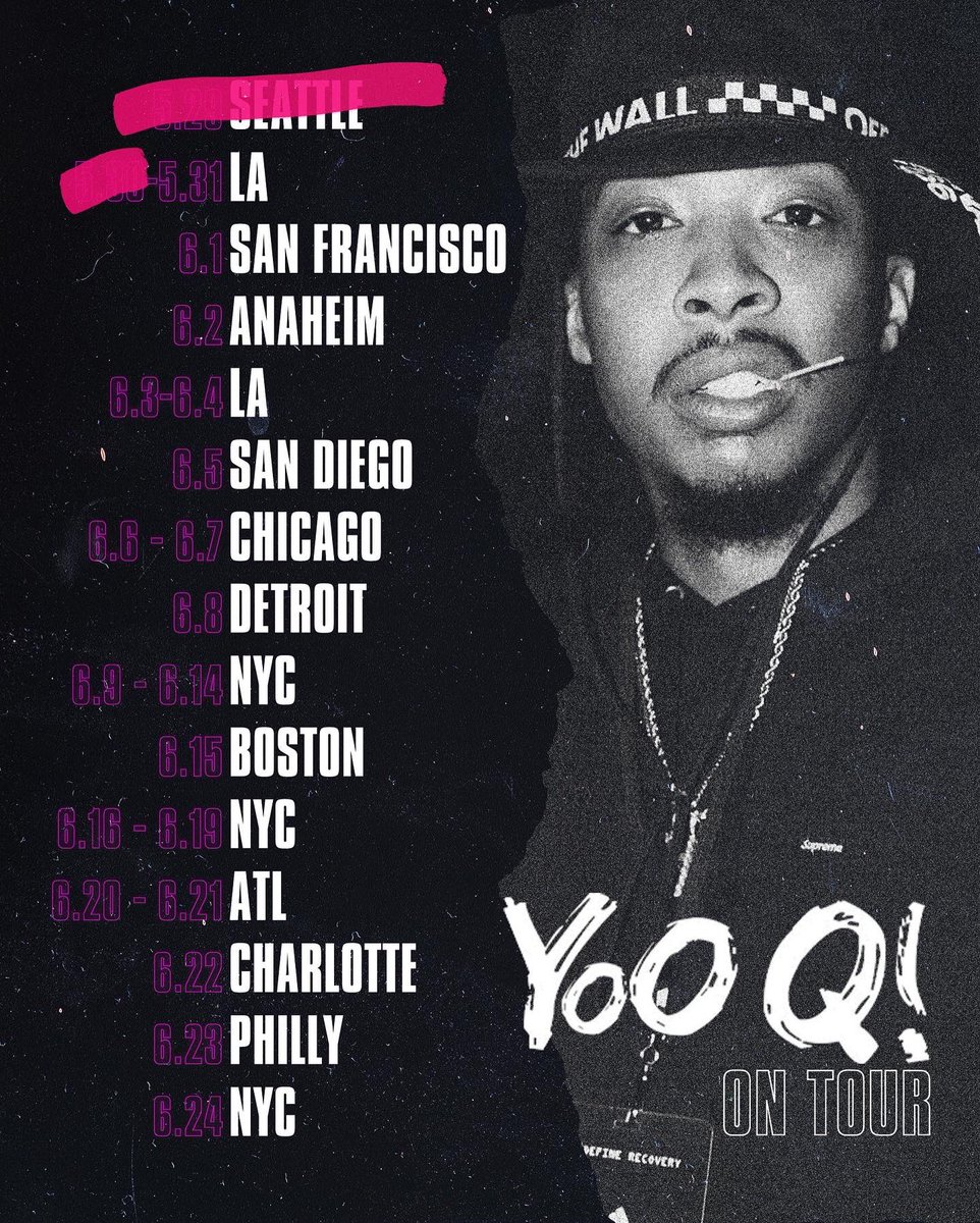 ItsYooQ's tweet photo. Phase 1 of The #AlmostDry Tour is here and ya boy is on the road also!!
Check the dates and Cities and let’s rock!!
.
.
For booking/contact info email YooQTheDj@gmail.com
Don’t meet me there,
BEAT me there!!
#TourLife https://t.co/ghH9fIzgXM