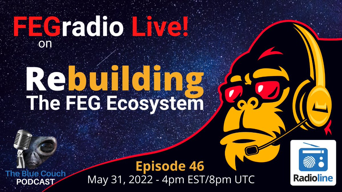 DeFiRadio's tweet photo. In our first show since the #FEG ecosystem was attacked, the #FEGradio Live! show returns to bring you an in-depth look into what happened and where we're headed from here.

Join us at 4pm EST/8pm UTC at https://t.co/MWzBoNClLs or on YouTube at https://t.co/4Q5xiDIt3c https://t.co/029hpiUw5G