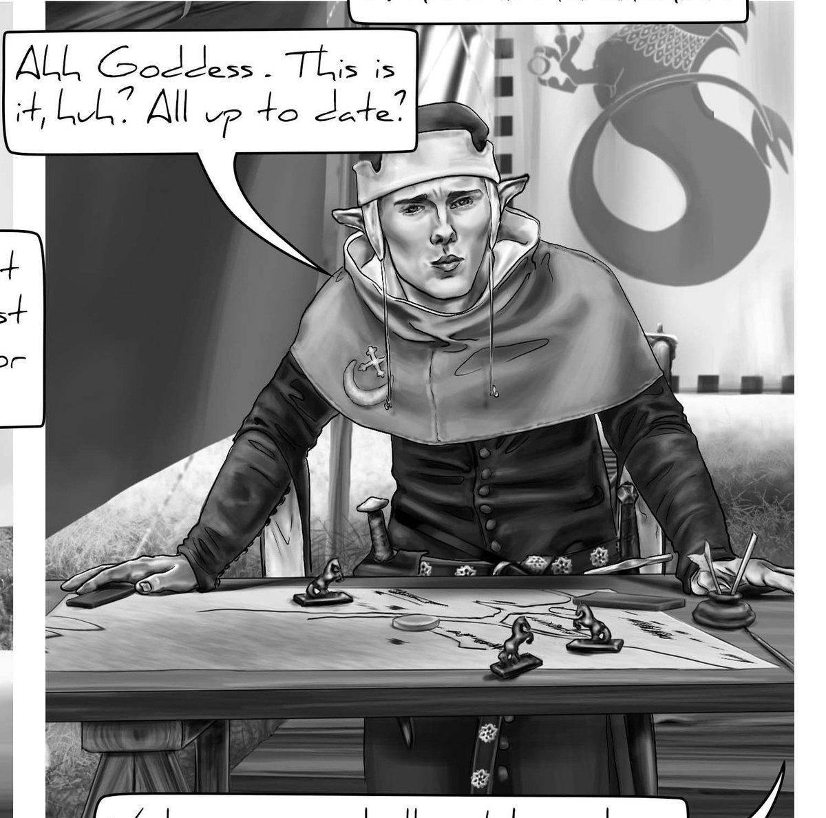 Matriarch_comic's tweet photo. I'm still working....I swear I'm still working😮‍💨 It's been forever since I've posted anything I haven't had the emotional energy for some reason. I did update Matriarch this month a couple weeks back tho. 
For my next page I'm learning about medieval glassware😄
#makingcomics https://t.co/tZfcR9rRRW