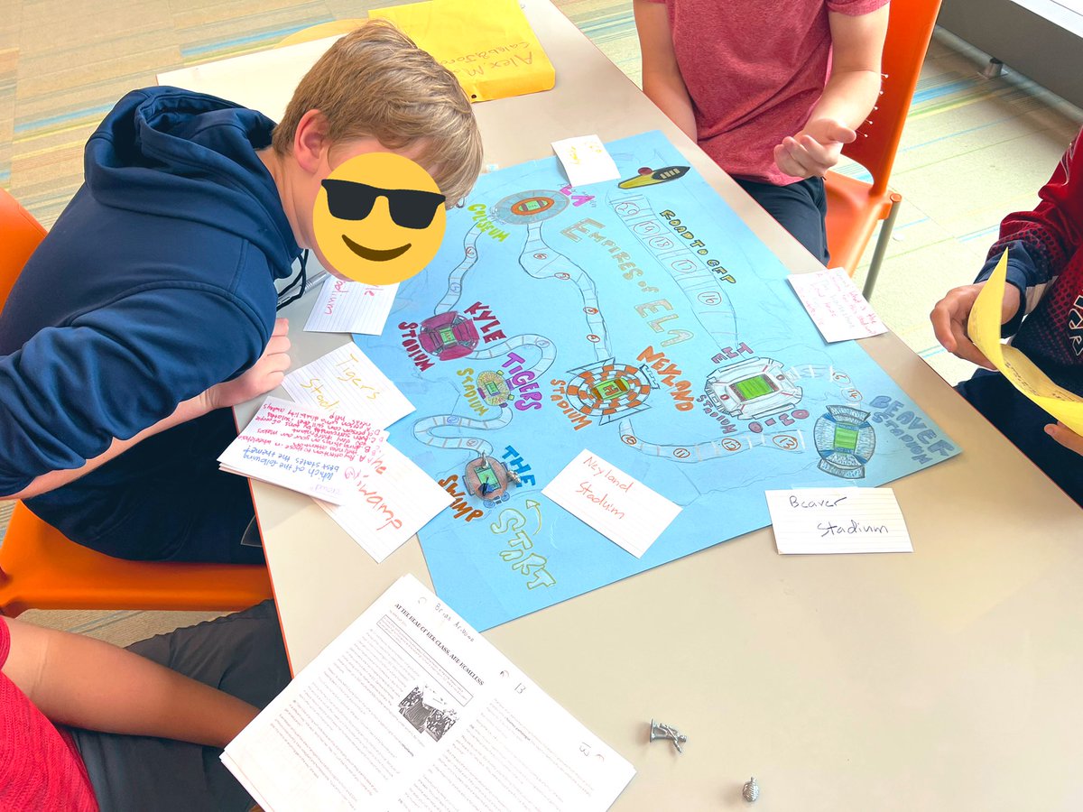 bbarbour_'s tweet photo. Last week, students created their own board games to review the ELA skills we’ve covered this school year! I was SO IMPRESSED and blown away by the creativity!! @AFMSChargers https://t.co/YMrV6dUI5w