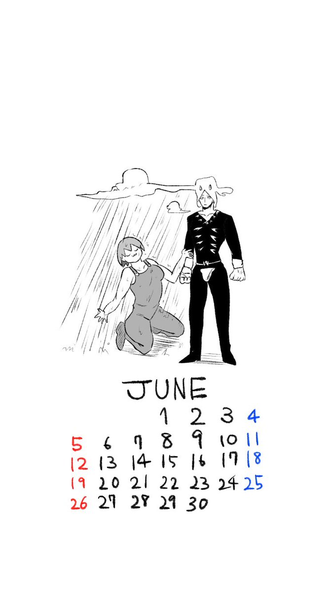 6月のカレンダーだよ。梅雨
 #jjba 