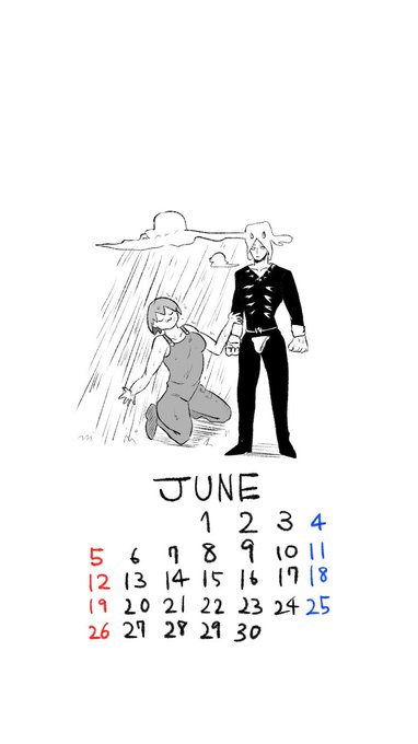 6月のカレンダーだよ。梅雨
 #jjba 