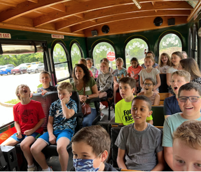 All aboard! TY John Trainor, Dick Grady &amp; Rich Schofield, members of the Mendon Historical Society for sharing the history and culture of historic Mendon #hpclough #mursd