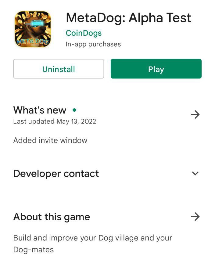 CoinDogs's tweet photo. Have you already installed the game Meta Dog? If not, then hurry up! You can start earning in the game now. Do it before token sale and mint day!
#NFT
#MobileGame
#NFTGame 
#NFTcommunity https://t.co/w4oXZGjwxh