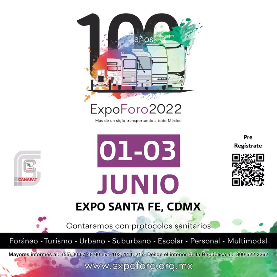 ECATautobuses's tweet photo. 🚍 Después de una larga espera, ¡nos vemos mañana en #ExpoForo2022 en Expo Santa Fe México! 🚍
Organiza: @CANAPAT 

👉 Pre-regístrate en: https://t.co/fhLj0wblyu

 #MásDe100AñosTransportandoATodoMéxico https://t.co/YXwGeNAD7D
