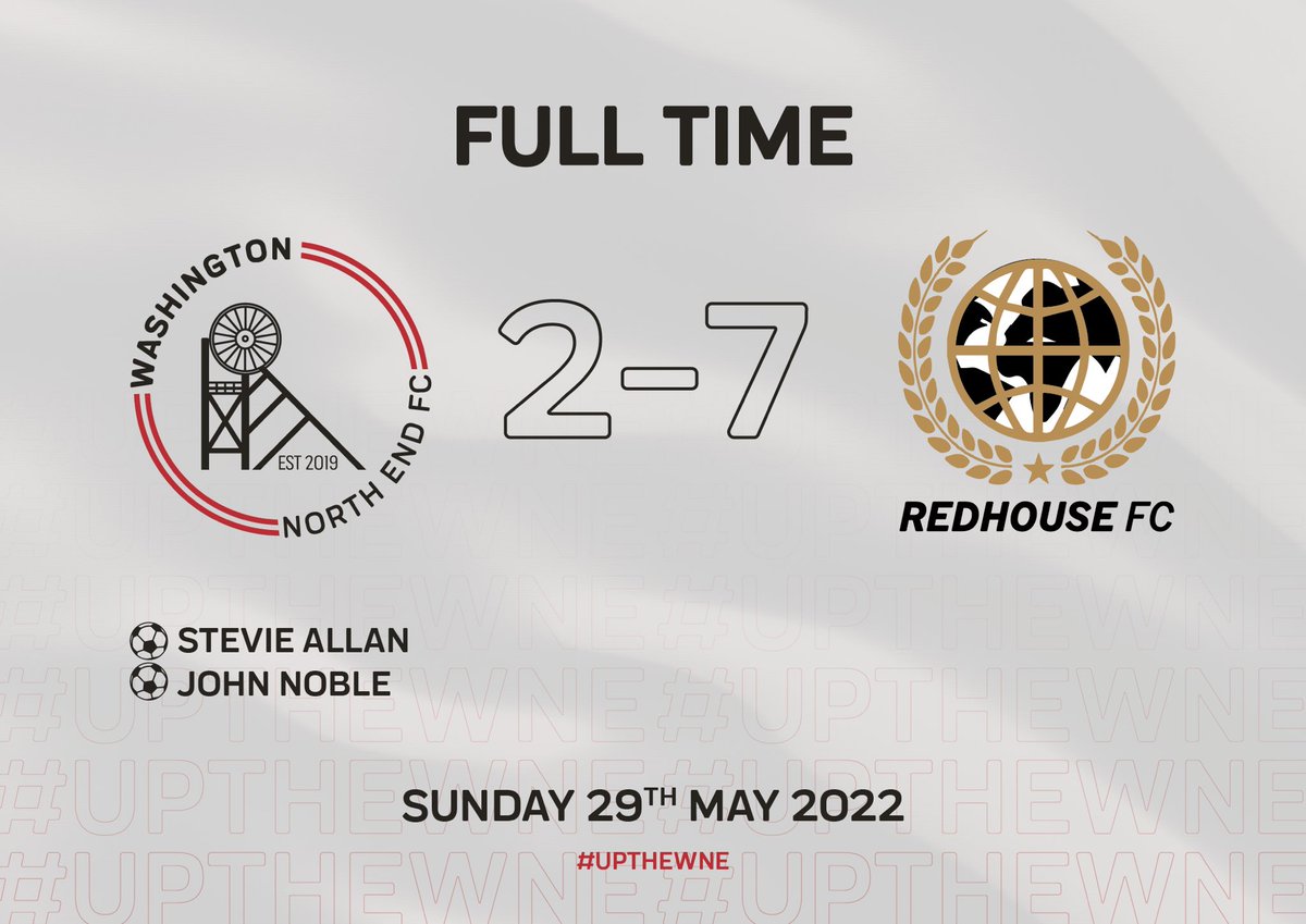 Defeat at the weekend against a good <a href="/FcRedhouse/">REDHOUSE FC</a> side.

Missing key players but a good first half showing followed by a dismal second led to the scoreline getting away from us.

Nice rest in June and looking forward to kicking off pre-season in July.

#UpTheWNE #UpTheNorthEnd