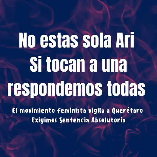 No a la Persecución Política y Criminalización q se está ejerciendo en contra del Movimiento Feminista de calle,A Ariana le abrieron 2 carpetas de Investigación,mientras q su agresor sexual sigue libre,  #Querétaro 
#SentenciaAbsolutoriaParaAri
#JusticiaParaAri 
 #FuimosTodas