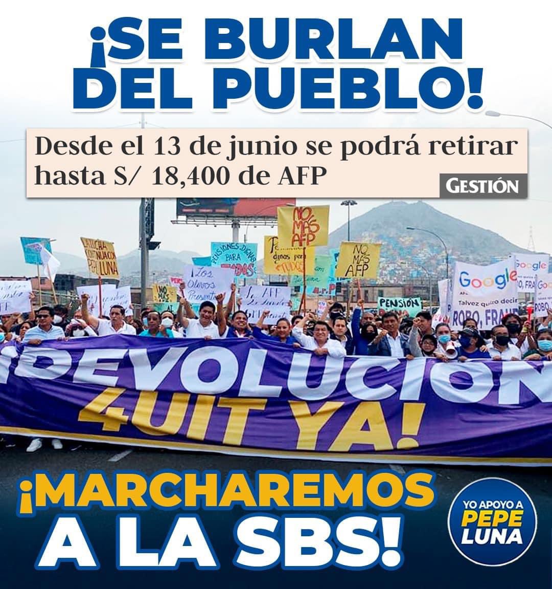 PodemosPepeLuna's tweet photo. Sumen los días que @PedroCastilloTe perdió “meditando”, lo que demoró la SBS en reglamentar la ley y lo que van a demorar las AFP programando retiro por dígitos del DNI. Todo este sistema podrido juega a favor del cártel financiero. Castillo es un fantoche más. #afpnomerobes https://t.co/QgvySE7ADJ