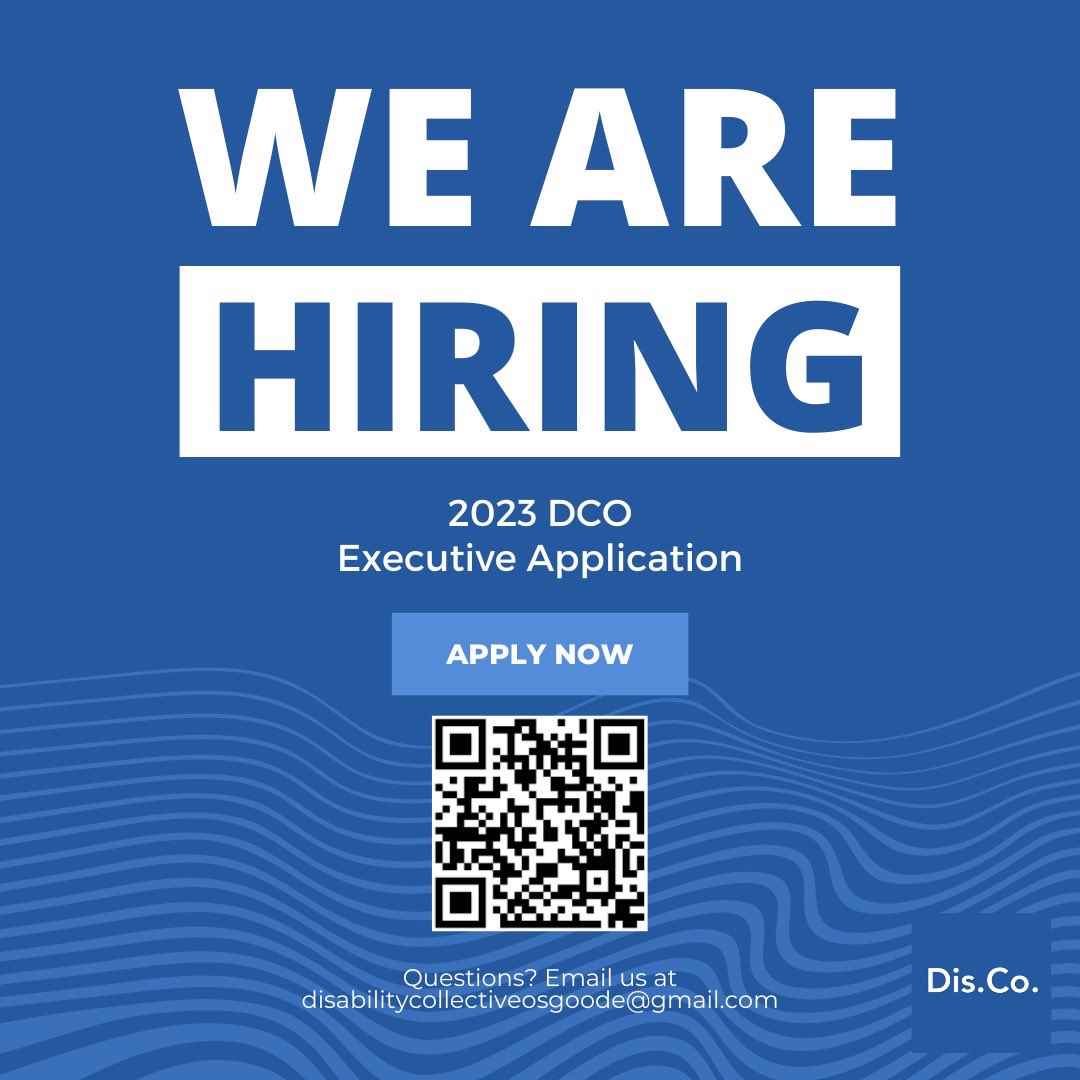 Are you looking to build community, lead tangible change, and advocate for a more accessible and inclusive Osgoode? If this sounds interesting to you, the DCO is looking to fill its 2022-2023 Executive Team.

Visit the link in our bio or scan the QR Code and APPLY by June 13!