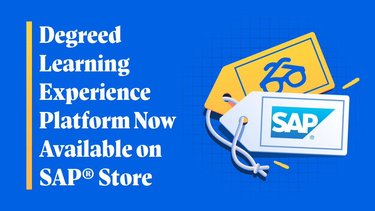 degreed's tweet photo. Degreed is now available on SAP Store. Together, we’re working with dozens of Forbes Global 2000 (2022) businesses to create better learning experiences centered on what employees and organizations need.

Find out more: https://t.co/CETZUtJQyL https://t.co/7eEKIHv4IO