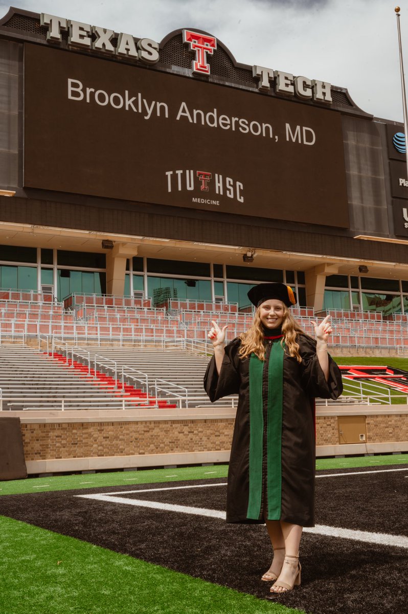 Graduated as a Red Raider Doc.❤️🖤 I’m grateful for this calling God put on my life. Thankful for the love of my family, friends &amp; Daisy who have been along for the ride of medical school.
Dr. Brooklyn Anderson, MD
