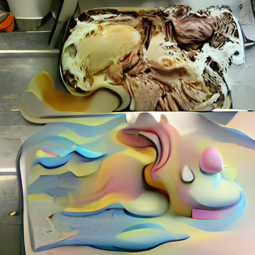 O_T_Human's tweet photo. Before and an after work on the theme of ice cream melting (#GCOX) #art #artist #artwork #nft #nfts #nftcollector https://t.co/OfKsBxmIcW