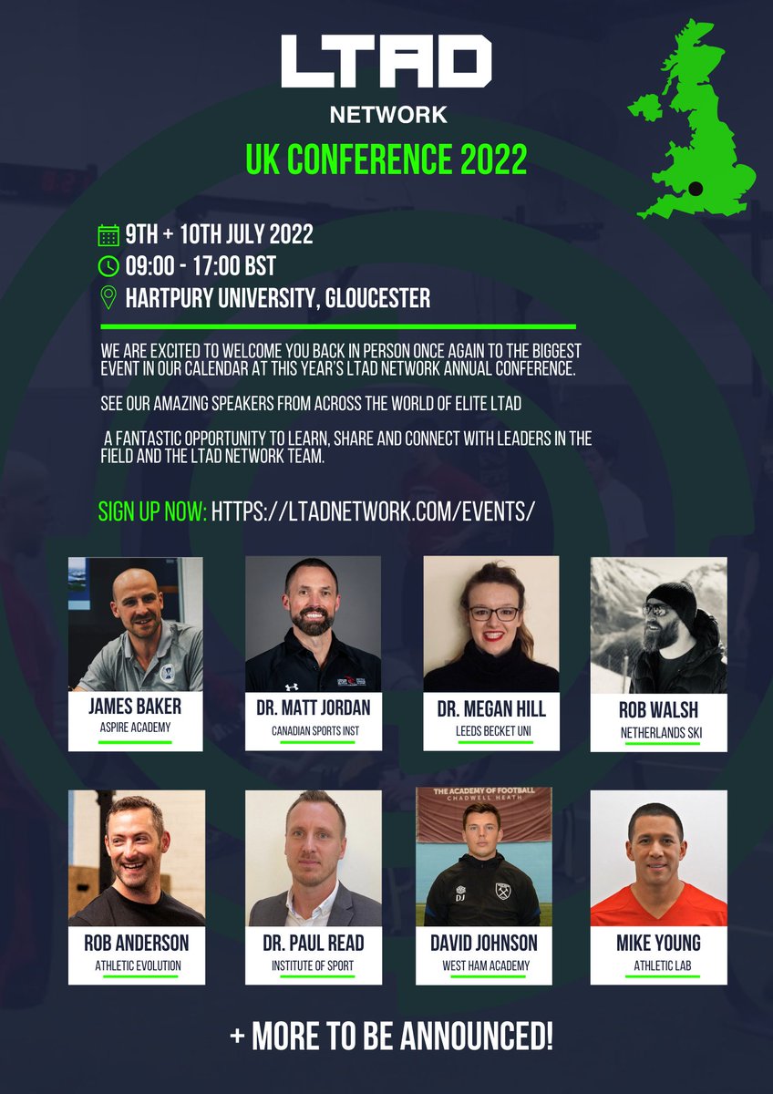 James Baker (@jamesbaker_8) on Twitter photo Join us for the first face-to-face conference for the <a href="/ltadnetwork/">LTAD Network</a> in the UK since 2019.
📍<a href="/Hartpury/">Hartpury University and Hartpury College</a>
📅9-10th July
✅UKSCA CPD 7 pts/day
🗣@jordanstrength @mikeyoung <a href="/paulread1010/">Paul Read</a> <a href="/athleticevol/">Robert Walsh</a> @david_johnson11 + more
🎟Early bird tickets available now:
education.ltadnetwork.com/live-annual-co… Join us for the first face-to-face conference for the <a href="/ltadnetwork/">LTAD Network</a> in the UK since 2019.
📍<a href="/Hartpury/">Hartpury University and Hartpury College</a>
📅9-10th July
✅UKSCA CPD 7 pts/day
🗣@jordanstrength @mikeyoung <a href="/paulread1010/">Paul Read</a> <a href="/athleticevol/">Robert Walsh</a> @david_johnson11 + more
🎟Early bird tickets available now:
education.ltadnetwork.com/live-annual-co…