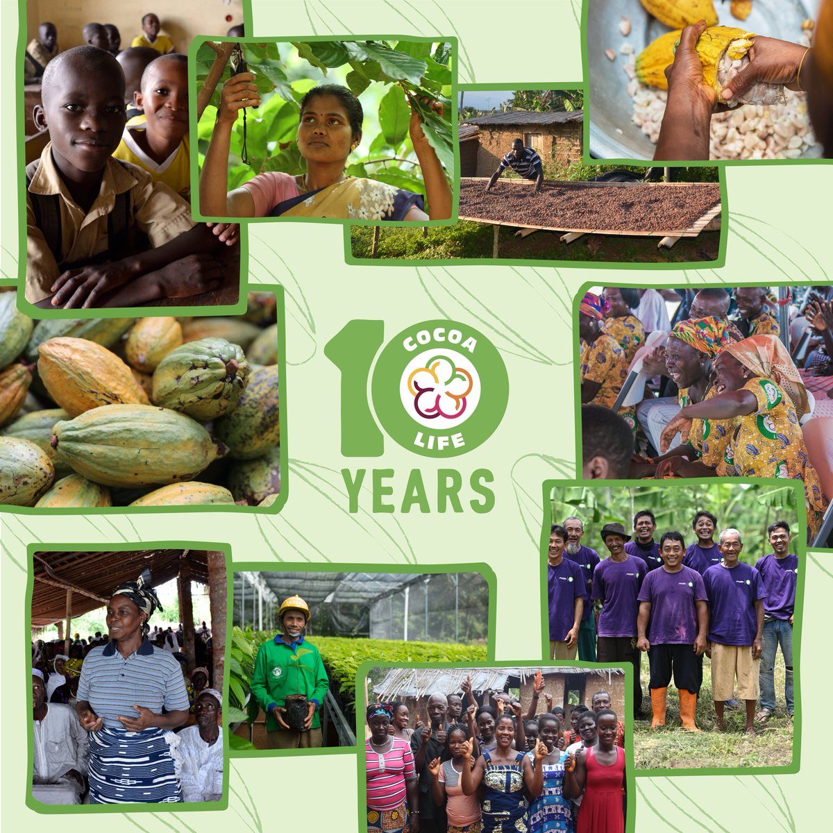 #CocoaLife turns 10! In 2012 we pioneered an integrated approach to cocoa sustainability. A decade on we’re proud to have exceeded our 2022 goals; investing $404M to reach almost 210K farmers, in 2.5K communities, across 6 countries. #teamMDLZ Learn more: https://t.co/jYtdmH6skT https://t.co/hhijNtsSuq