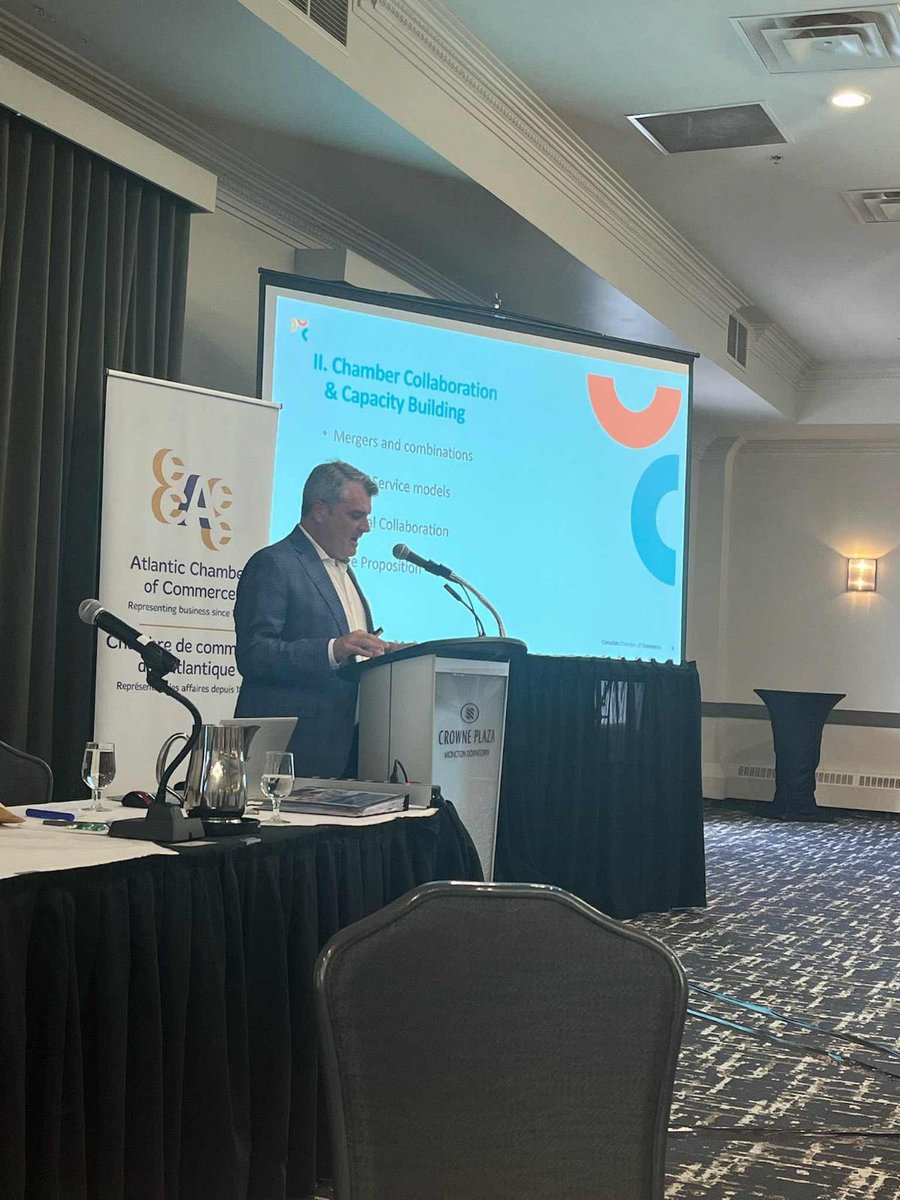 Right now <a href="/ifaris/">Ian Faris</a>, Chamber Executive and Gov. Relations professional is sharing information about the unique collaborations by the Chambers across Canada.
Did you know there are 425 Chambers across the county? 😳
<a href="/AtlanticCofC/">Atlantic Chamber</a> <a href="/ChtownChamber/">Greater Charlottetown Area Chamber of Commerce</a> <a href="/MonctonChamber/">CCGM</a> <a href="/OntarioCofC/">Ontario Chamber</a>.