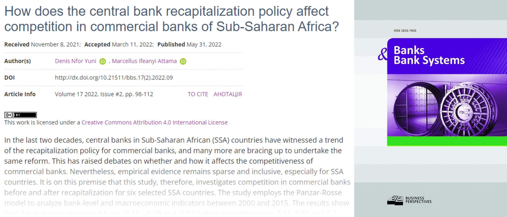 "Banks and Bank Systems" Journal on Twitter "https//t.co/cjuCcx9A2F 📝