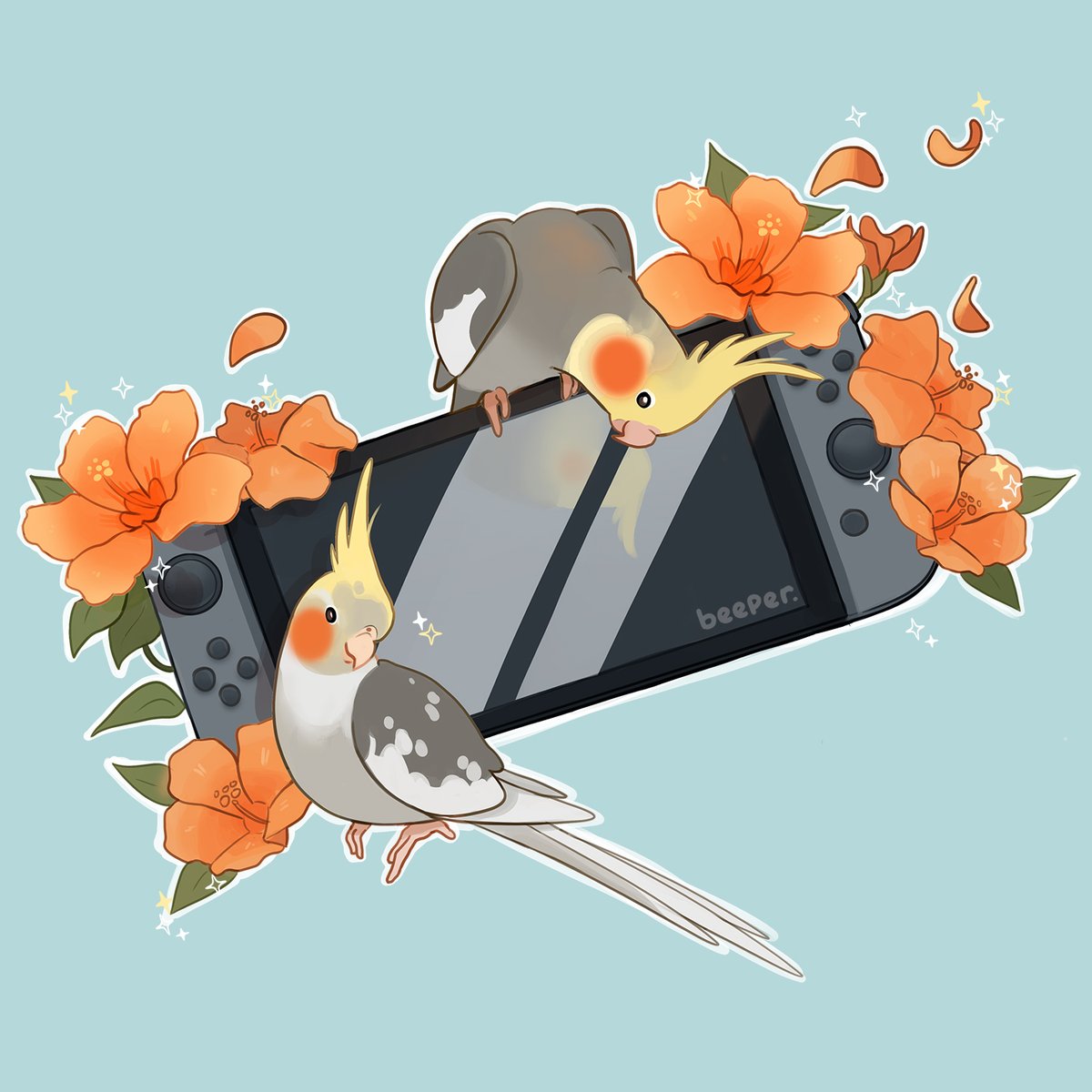 「look at all the birdies & switch commiss」|beeper.artのイラスト