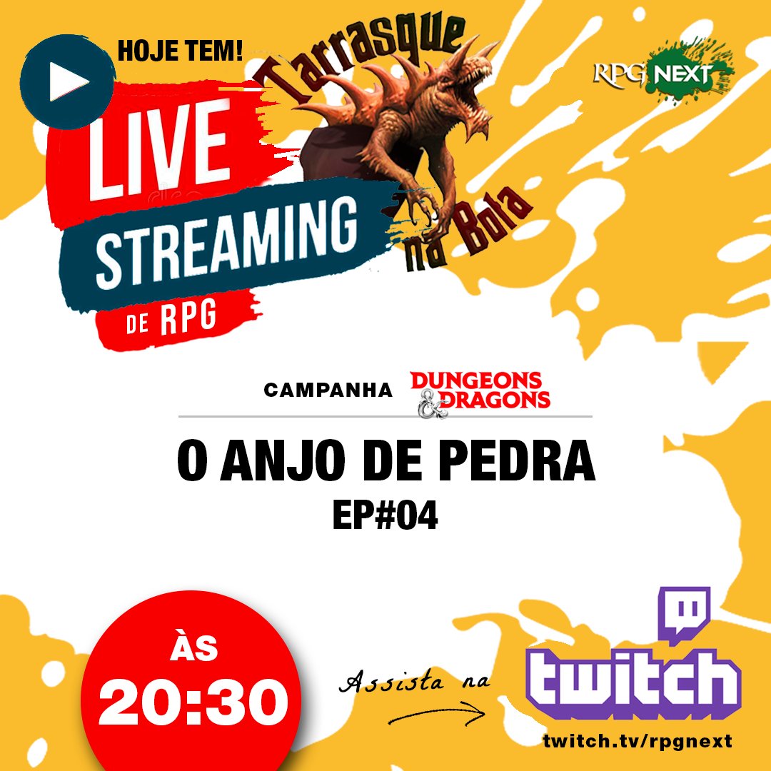 RPG_Next's tweet photo. É hoje! Após serem metidos em uma missão quase suicida por uma fada também metida, nossos heróis escolhem ir atrás de Yureg, Lorde Supremo da Covardia.
Hoje, dia 31/05 as 20:30 em nossos canais do youtube e twitch!
#rpg #rpgnext #dungeonsanddragons #dnd #live #rpgdemesa https://t.co/z4xrUrhZAr