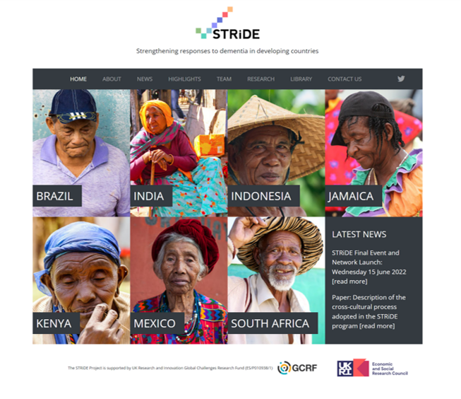 Hear, see, discuss STRiDE’s new evidence on #dementia epidemiology, attitudes, stigma, unpaid care, economics, advocacy, policy change in Brazil, India, Indonesia, Jamaica, Kenya, Mexico & S Africa. Register here tinyurl.com/ykp2h25z for our first launch of findings on 15 June