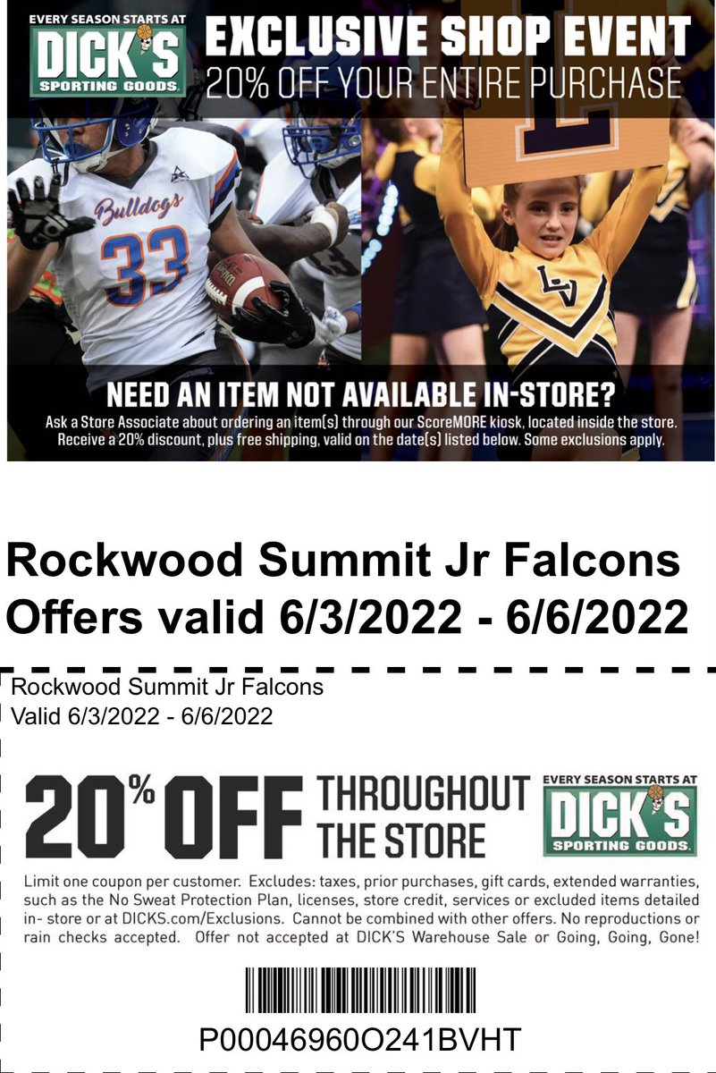 Save some cash if you’re going to <a href="/DICKS/">DICK'S Sporting Goods</a> this weekend!