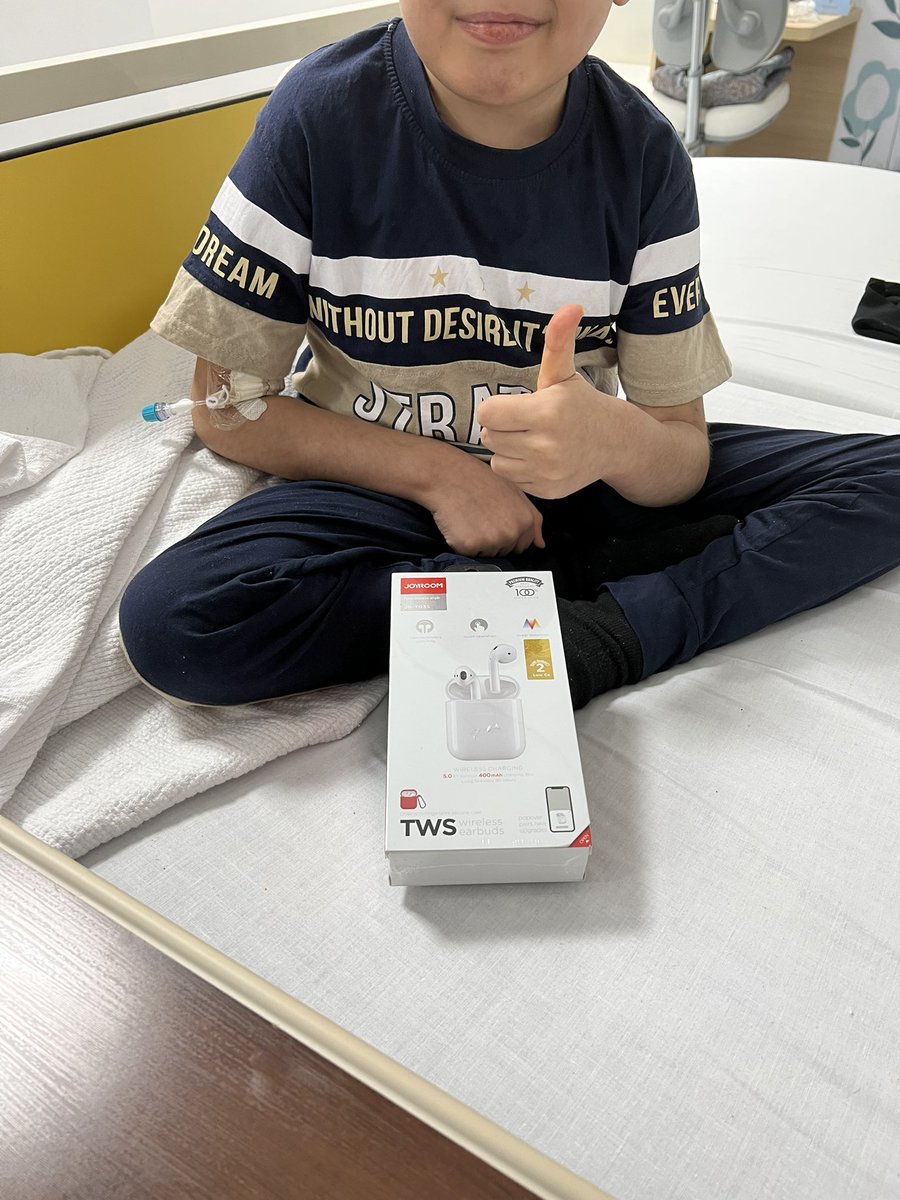 تم #تحقيق_أمنيه الطفل عبدالله 🪄

سماعة بلوتوث 
دعواتنا له بـ الشفاء والعافية
وكتب الله اجر من ساهم في تحقيقها 💛