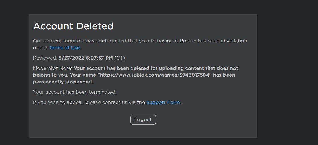 _Pikle's tweet photo. @SpaZee_ @Roblox @KonekoKittenYT I got the same thing but it was against ToS but I dont believe a perma ban should've been given, I uploaded pokemon brick bronze and didnt make it public but I got pokemon brick bronze from an item in roblox itself so I got banned but the person who made that didn't. It's Unfair. https://t.co/jKzBK3Lkl2